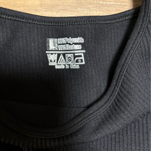 Women’s Ribbed Square Neck Tank Shapewear Bodysuit - Size L - Picture 3 of 4